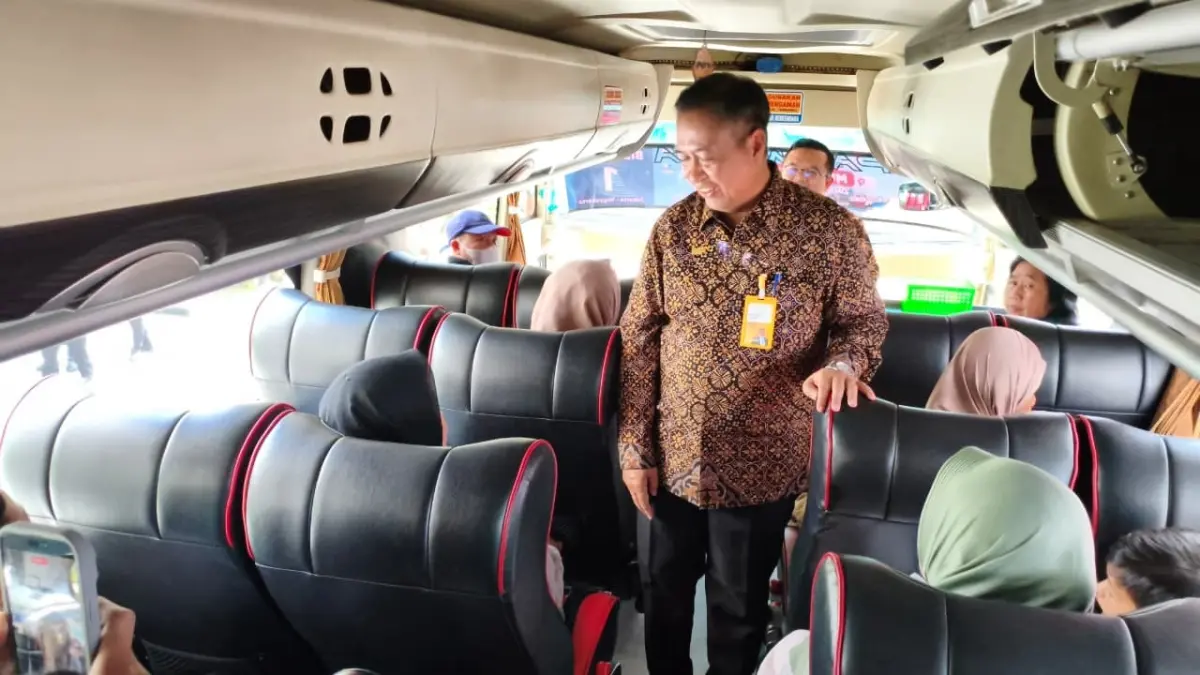 peserta Mudik Bersama Idul Fitri 1447 H di kantor Kementerian Hukum, Jakarta, Kamis (12/3/2026). 
