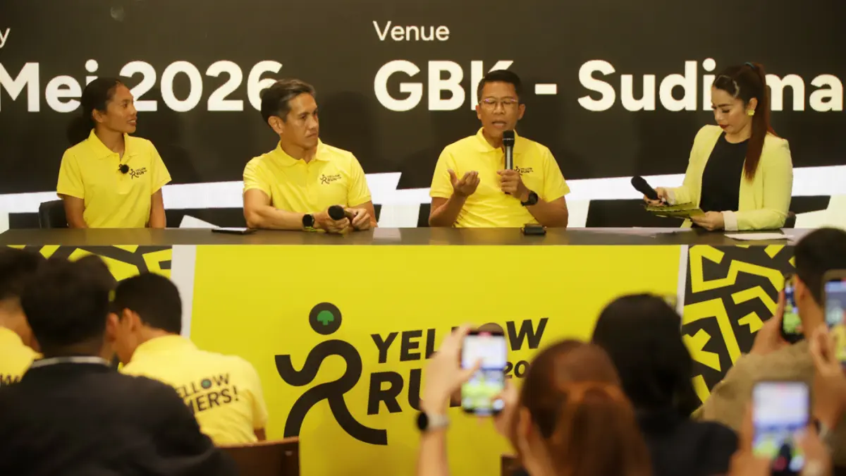 Konferensi pers kesiapan Yellow Run 2026 di Jakarta.