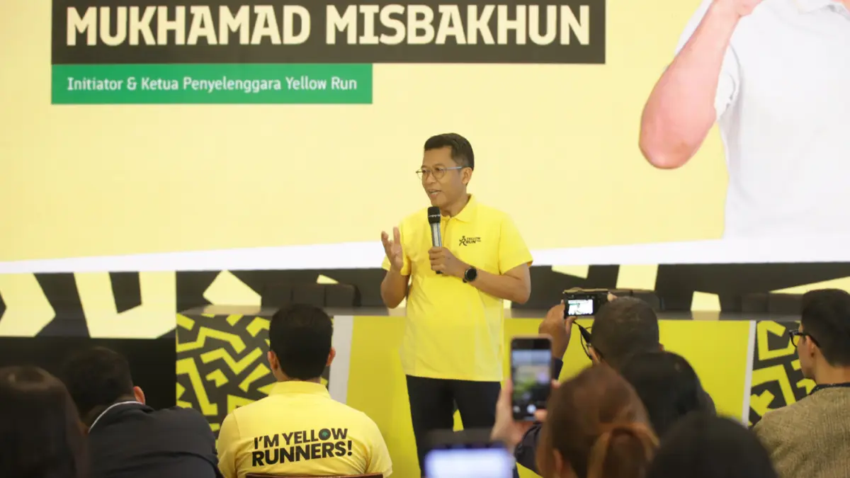 Konferensi pers kesiapan Yellow Run 2026 di Jakarta.