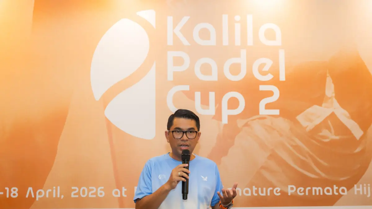 Comittee Kalila Padel Cup Vol.2, Ridwan Noor memberikan sambutan.
