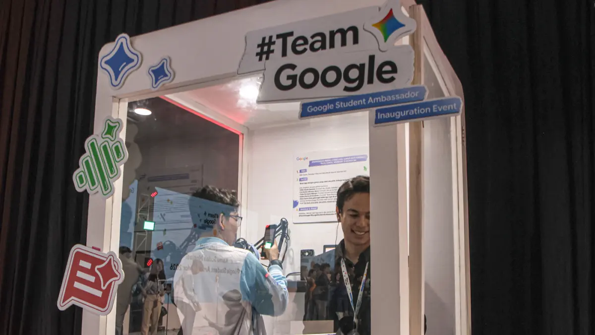 Sejumlah mahasiswa beraktifitas dalam rangkaian Inagurasi Google Student Ambassador di Jakarta, Kamis (23/04/2026). (Hanung Hambara/Jawa Pos)