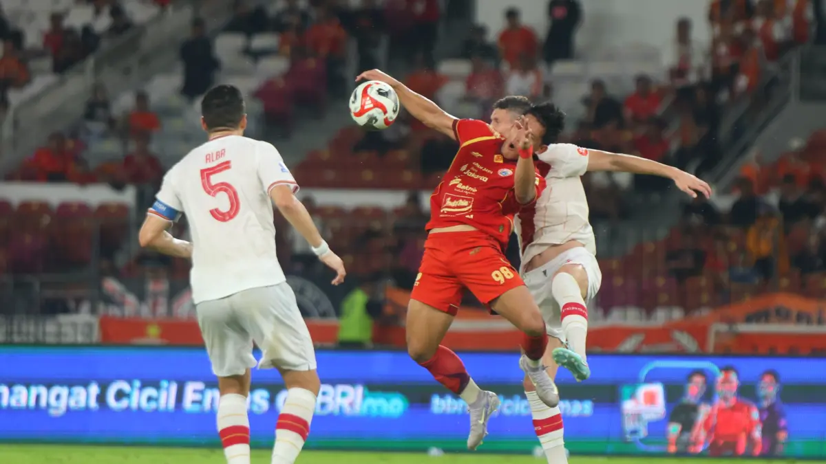 Persija Jakarta vs Persis Solo pada pertandingan Super League 2025/2026 di SUGBK, Jakarta, Senin (27/4/2026). (Dery Ridwansah/ JawaPos.com)
