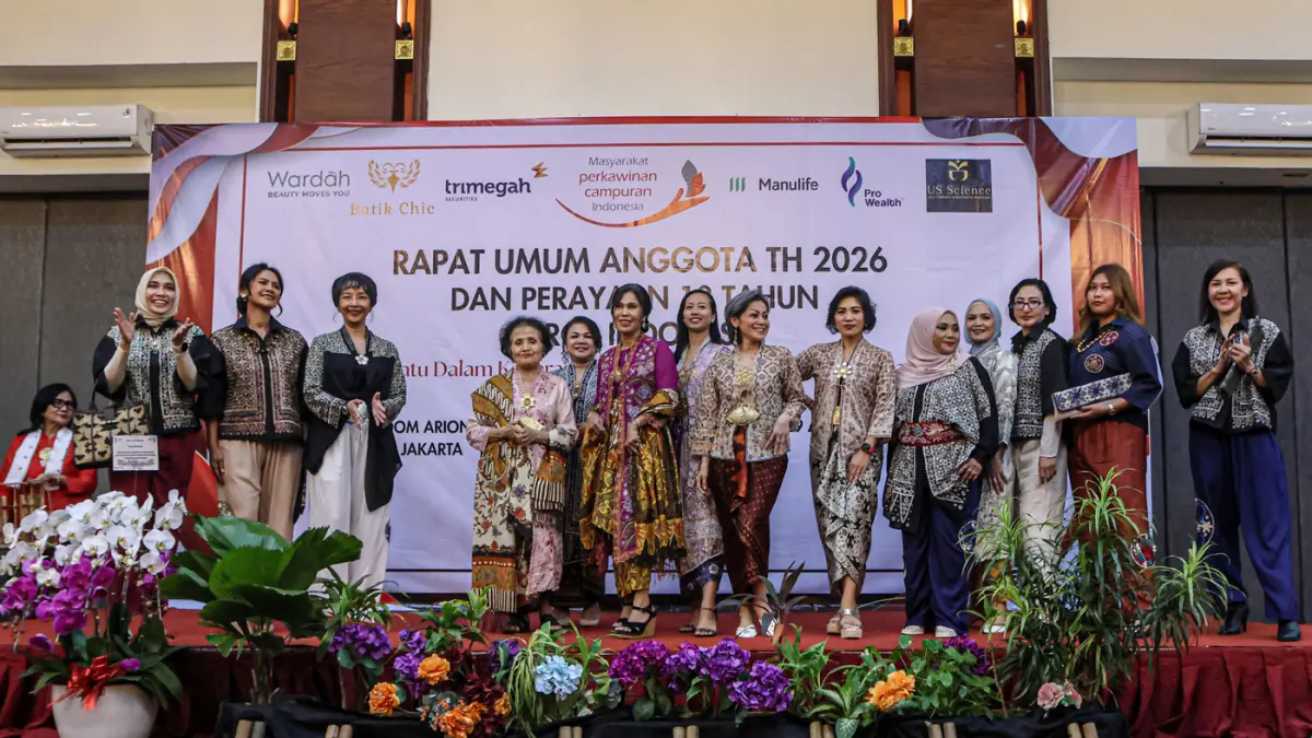 Sesi Fashion show memeriahkan perayaan 18 tahun perjalanan organisasi di Jakarta, Rabu (29/4/2026). (Hanung Hambara/Jawa Pos)