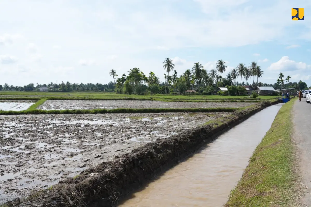 Kementerian Pekerjaan Umum (PU) menuntaskan rehabilitasi Daerah Irigasi (DI) Krueng Pase di Kabupaten Aceh Utara sehingga sistem irigasi yang sebelumnya terdampak bencana banjir bandang pada November 2025 kini kembali berfungsi untuk mendukung pemulihan sektor pertanian/(Istimewa).