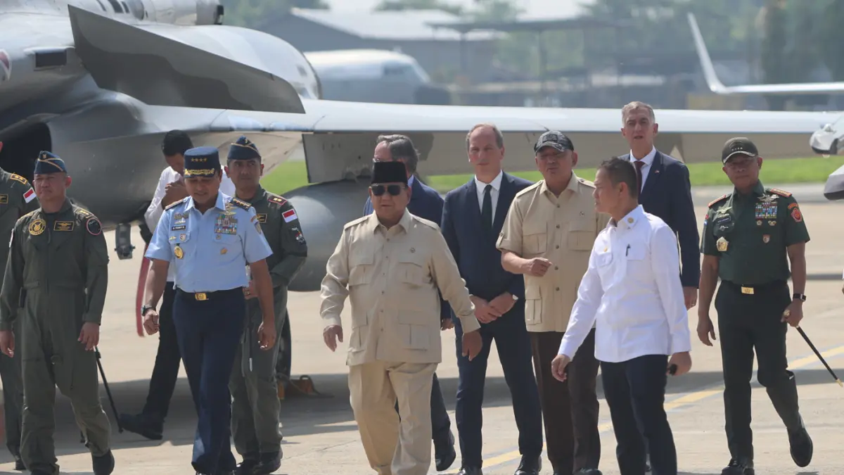 Presiden Prabowo Subianto saat serah terima dari Pemerintah kepada TNI di Lanud Halim Perdanakusuma, Jakarta, Senin (18/5/2026). (Dery Ridwansah/ JawaPos.com)