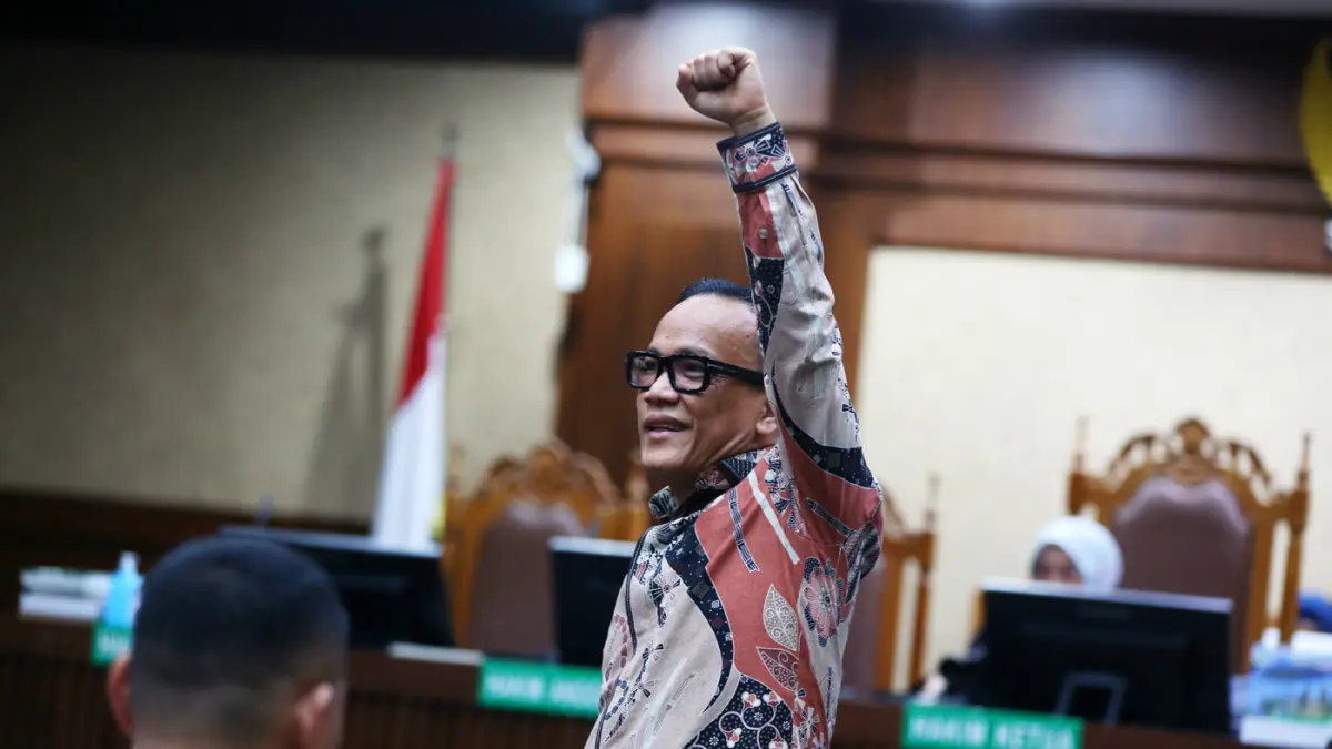 Terdakwa kasus dugaan pemerasan dalam pengurusan sertifikat K3 di Kementerian Ketenagakerjaan Immanuel Ebenezer alias Noel menjalani sidang beragendakan tuntutan Jaksa di Pengadilan Tipikor, Jakarta, Senin (18/5/2026). (Dery Ridwansah/ JawaPos.com)