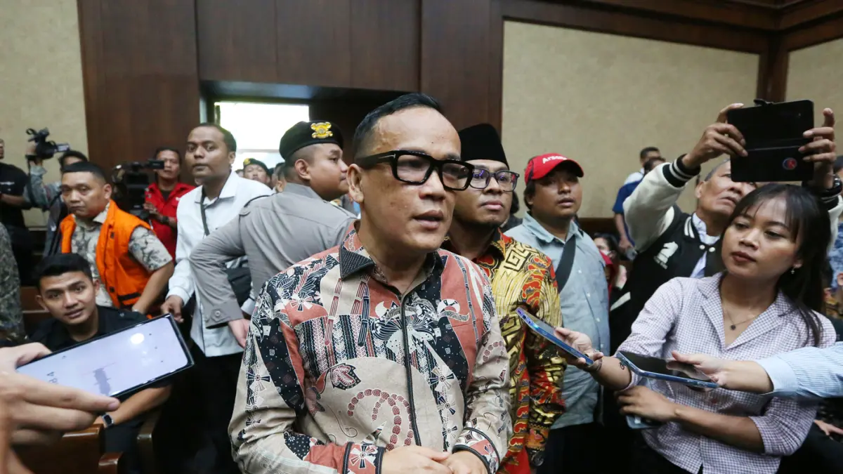Terdakwa kasus dugaan pemerasan dalam pengurusan sertifikat K3 di Kementerian Ketenagakerjaan Immanuel Ebenezer alias Noel menjalani sidang lanjutan di Pengadilan Tipikor, Jakarta, Senin (18/5/2026). (Dery Ridwansah/ JawaPos.com)