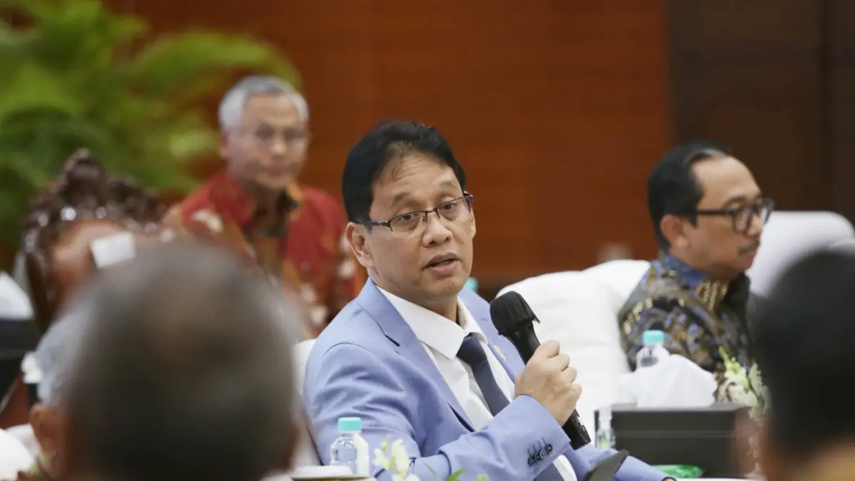 Menteri Keuangan Purbaya Yudhi Sadewa saat konferensi pers APBN KiTa edisi Mei 2026 di Jakarta, Selasa (19/5/2026. (Dery Ridwansah/ JawaPos.com)