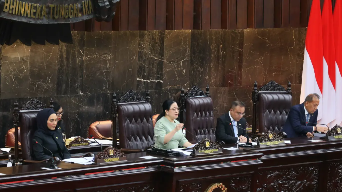 Presiden Prabowo Subianto menyampaikan pidato dalam Rapat Paripurna ke-19 DPR RI Masa Persidangan V Tahun Sidang 2025-2026 di kompleks Parlemen, Jakarta, Rabu (20/5/2026). (Dery Ridwansah/ JawaPos.com)
