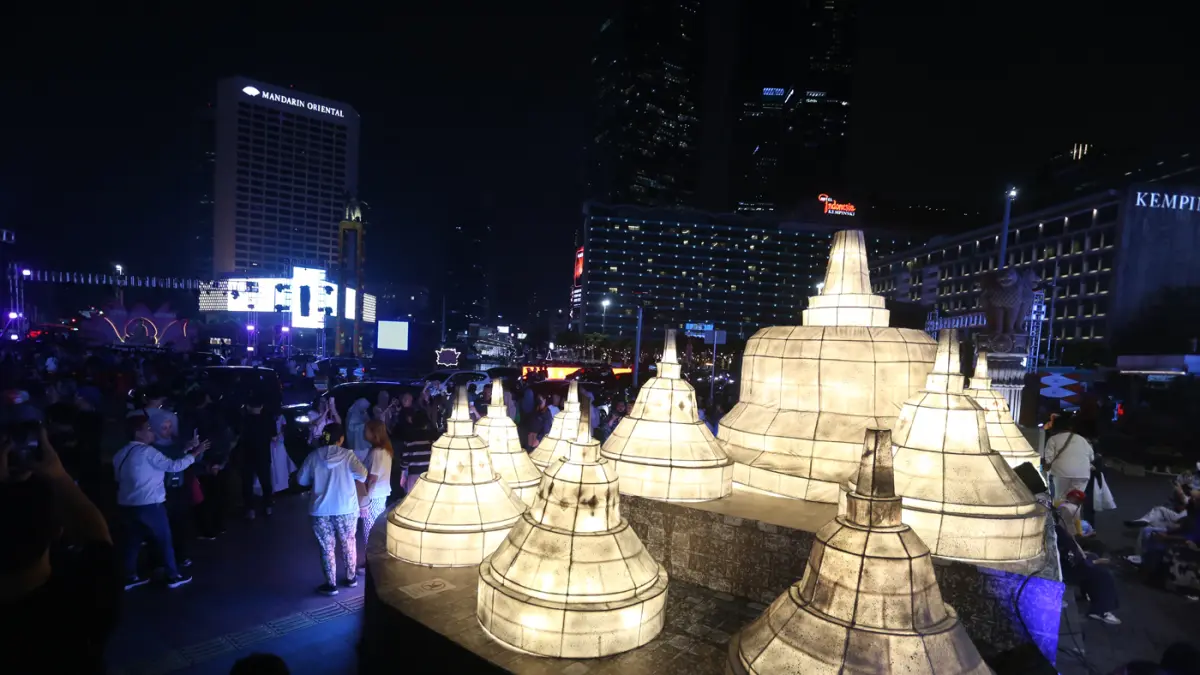 Festival Illumination of Jakarta: Glow of Peace di Bundaran HI, Jakarta, Jum'at (29/5/2026). (Dery Ridwansah/ JawaPos.com)