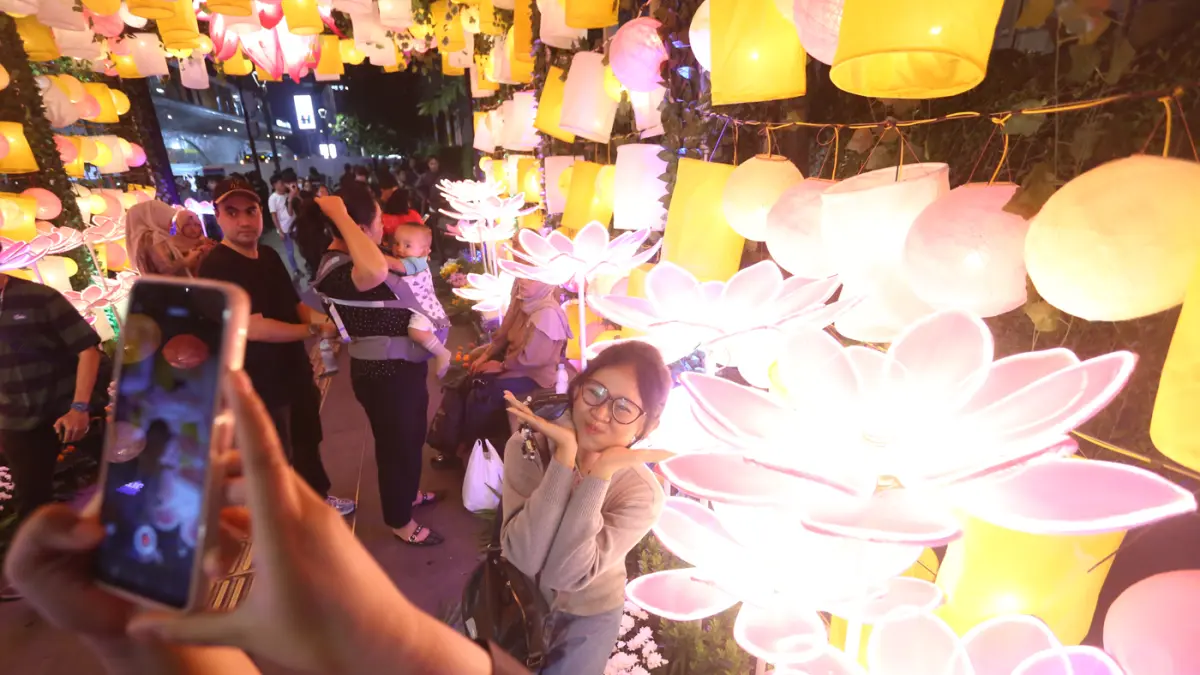 Festival Illumination of Jakarta: Glow of Peace di Bundaran HI, Jakarta, Jum'at (29/5/2026). (Dery Ridwansah/ JawaPos.com)
