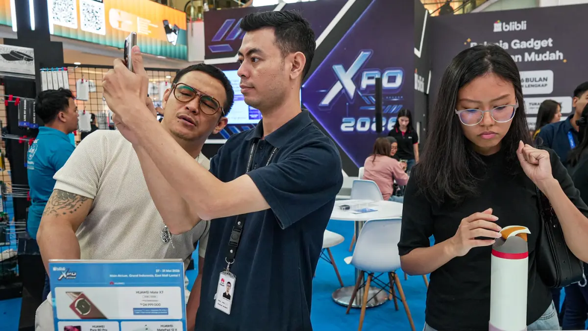 Pengunjung melihat produk yang dijual di Blibli XPO 2026 di Jakarta, Jumat (29/5/2026). (Salman Toyibi/Jawa Pos)