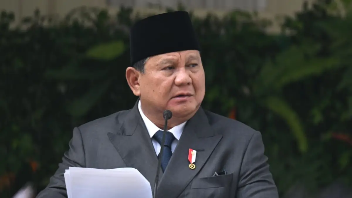 Presiden Prabowo Subianto menyampaikan pidatonya saat upacara peringatan Hari Lahir Pancasila di Lapangan Gedung Pancasila, kompleks Kementerian Luar Negeri, Jakarta, Senin (1/6/2026). (Biro Setpres)