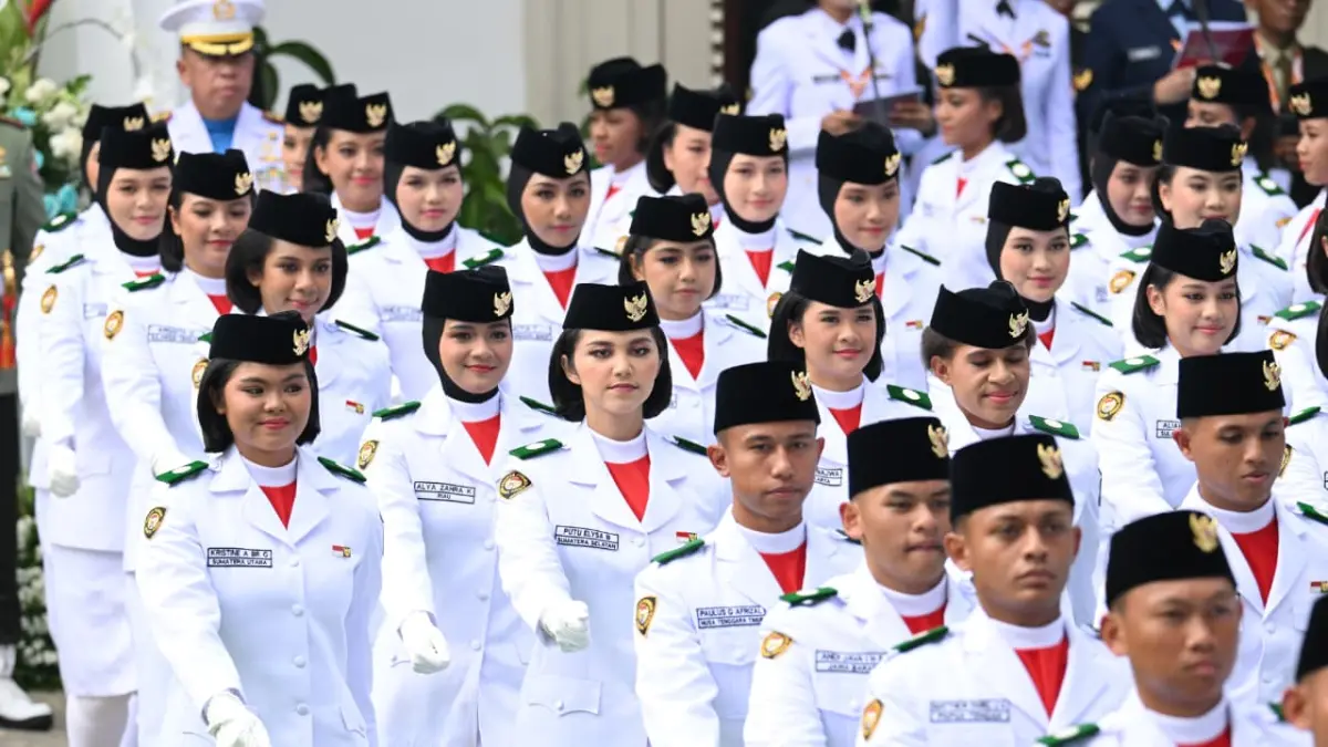 Upacara peringatan Hari Lahir Pancasila di Lapangan Gedung Pancasila, kompleks Kementerian Luar Negeri, Jakarta, Senin (1/6/2026). (Biro Setpres)