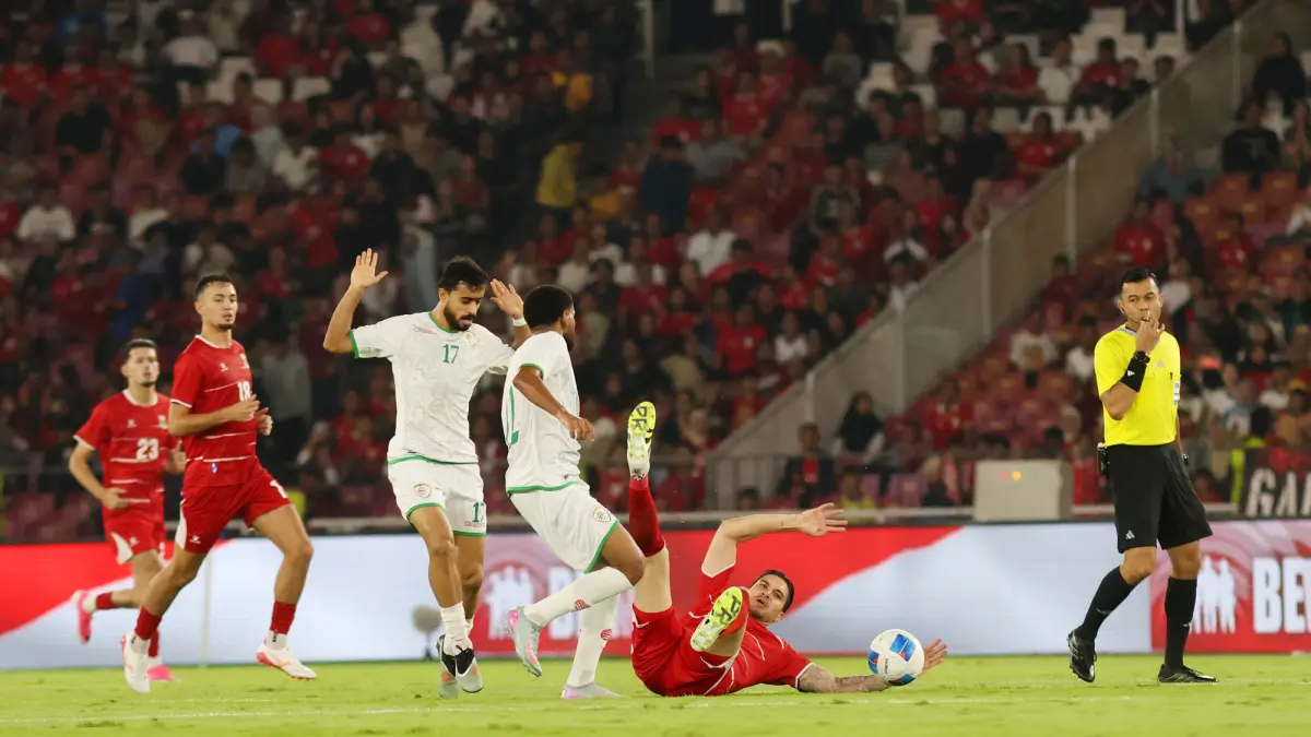 Timnas Indonesia Vs Oman pada Pertandingan FIFA Match Day di Stadion Utama Gelora Bung Karno, Jakarta, Kamis (5/6/2026). (Dery Ridwansah/ JawaPos.com)