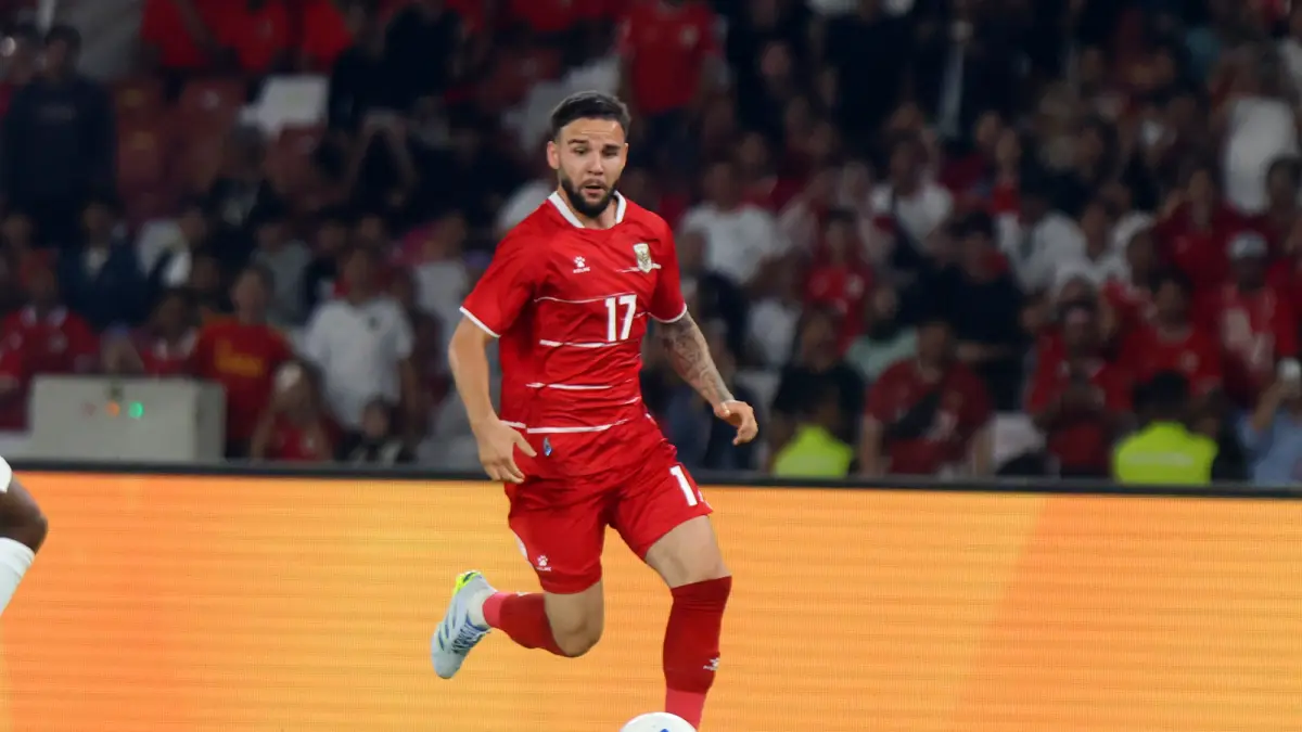 Pesepak bola Timnas Indonesia Calvin Verdonk saat melawan Mozambik dalam laga FIFA Matchday di Stadion Utama Gelora Bung Karno (SUGBK), Senayan, Jakarta, Selasa (9/6/2026). (Dery Ridwansah/ JawaPos.com) - Image