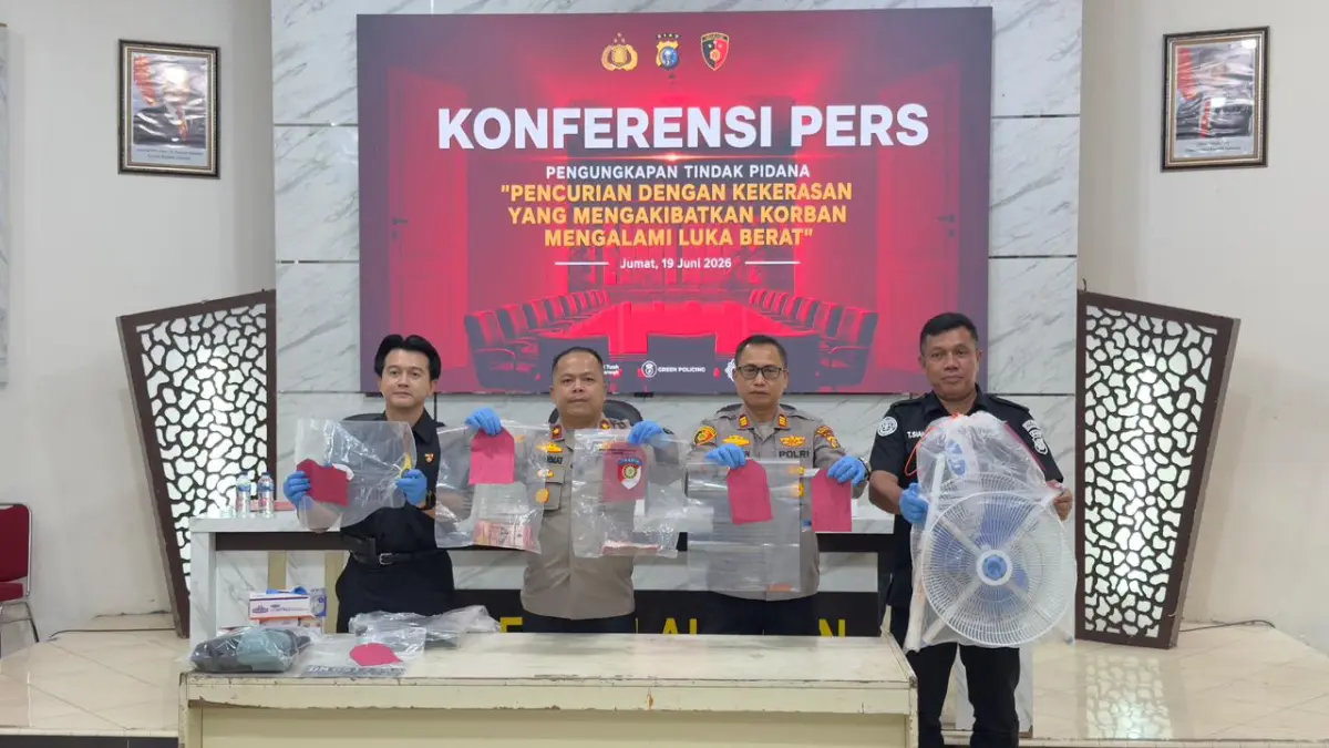 Unit Reaksi Cepat (URC) Satreskrim Polres Pelalawan berhasil mengungkap kasus pencurian dengan kekerasan (curas), Jumat (19/6). (Istimewa) - Image