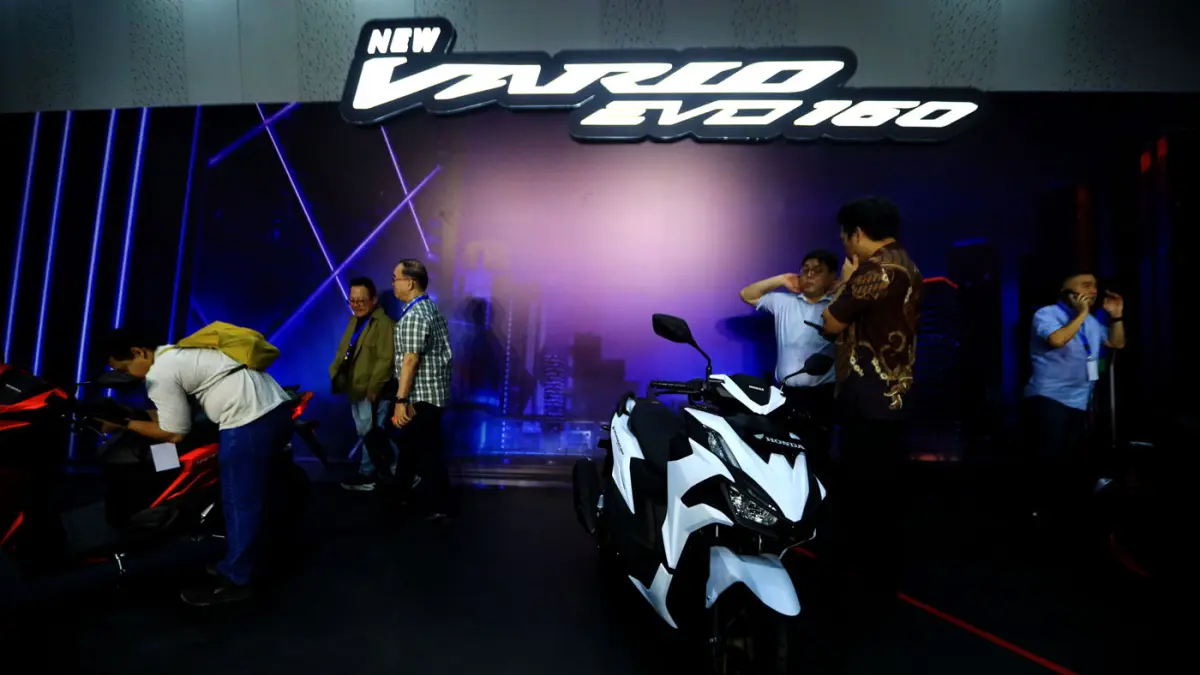Honda Vario Evo 160 usai sesi peluncuran di AHM Safety Riding, and Training Center, Cikarang, Kabupaten Bekasi, Jawa Barat, Rabu (24/6/2026).