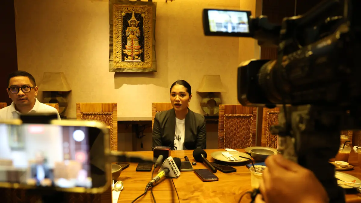 Franka Makarim, istri mantan Menteri Pendidikan, Kebudayaan, Riset, dan Teknologi (Mendikbudristek) Nadiem Makarim. (Dery Ridwansah/ JawaPos.com)