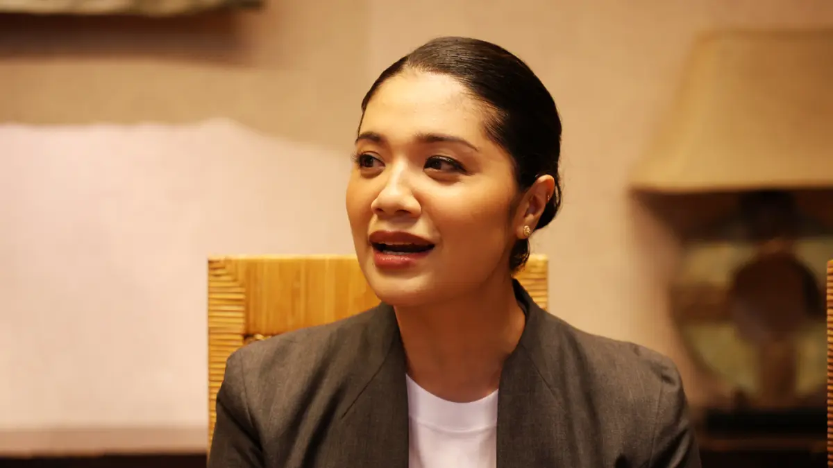 Franka Makarim, istri mantan Menteri Pendidikan, Kebudayaan, Riset, dan Teknologi (Mendikbudristek) Nadiem Makarim. (Dery Ridwansah/ JawaPos.com)