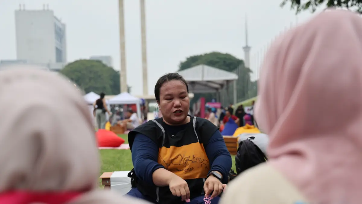 Suasana Semasa Piknik yang menjadi wadah bagi para finalis SisBerdaya dan DisBerdaya 2026 untuk memamerkan produk dan karya kreatifnya di Jakarta, Sabtu (27/06/2026).
