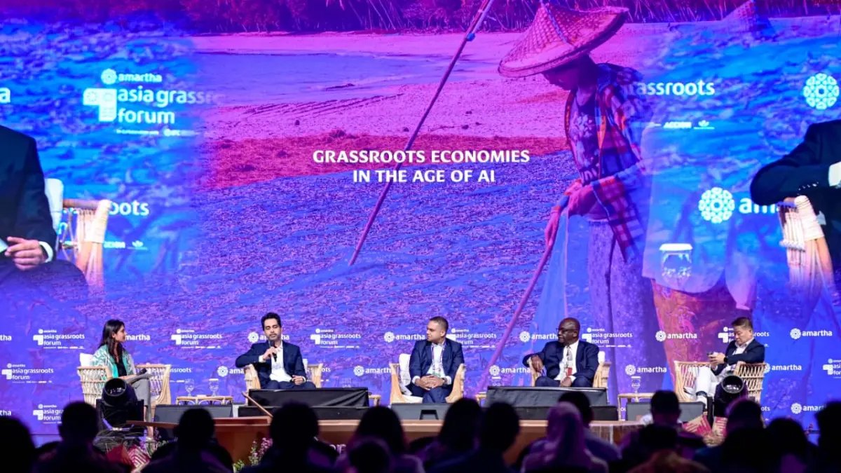 Diskusi panel "Grassroot Economies in the Age of AI" pada The 2026 Asia Grassroots Forum. (Istimewa) - Image