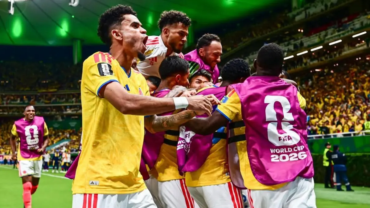 Pemain Kolombia merayakan gol pada fase grup Piala Dunia 2026. Los Cafeteros diunggulkan mengalahkan Ghana pada babak 32 besar. (Instagram @luisdiaz19_) - Image