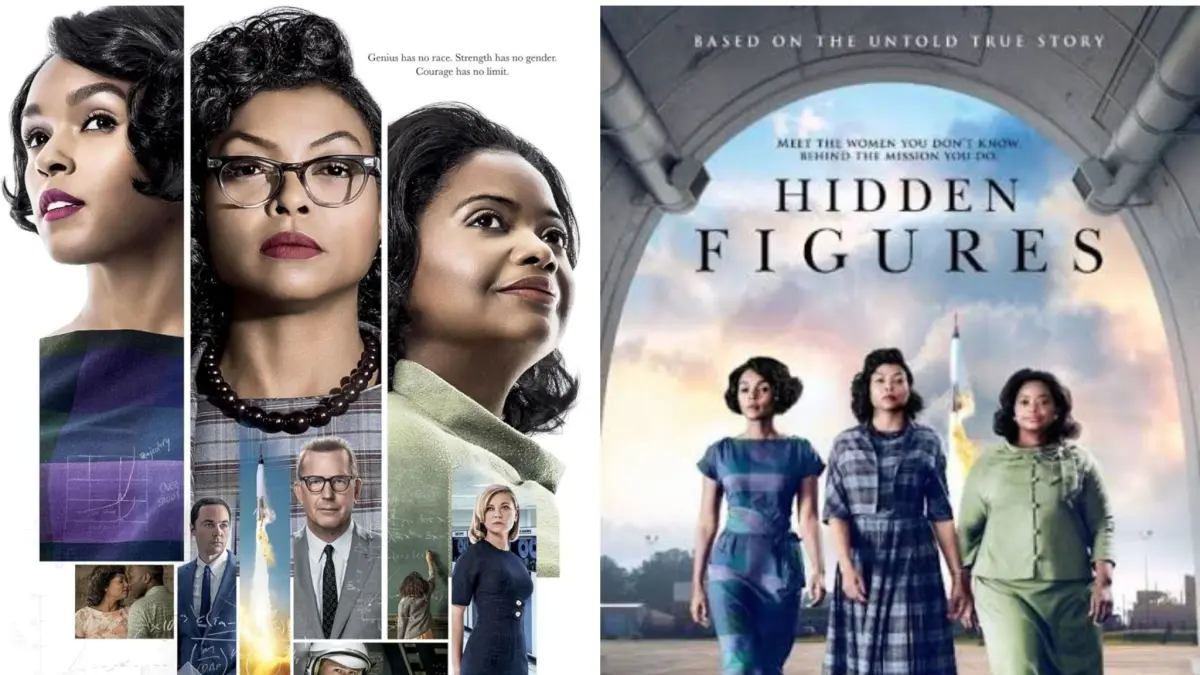 Dua versi poster film Hidden Figures (2016) (IMDb dan Rottentomatoes.com) - Image