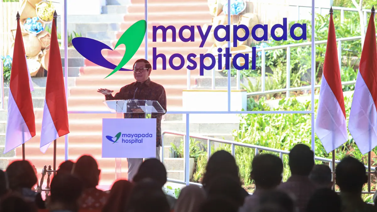 Gubernur DKI Jakarta Pramono Anung menyampaikan sambutannya saat peresmian Mayapada Hospital Jakarta Timur, Kamis (09/07/02026). (Hanung Hambara/Jawa Pos)