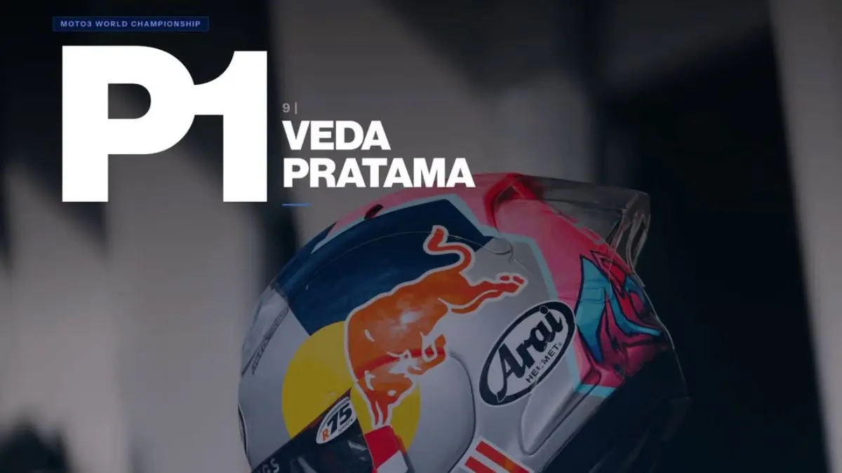 Veda Ega Pratama tampil tercepat pada sesi practice Moto3 Jerman 2026 di Sirkuit Sachsenring setelah mencatat waktu terbaik 1 menit 25,848 detik. (Honda Team Asia) - Image
