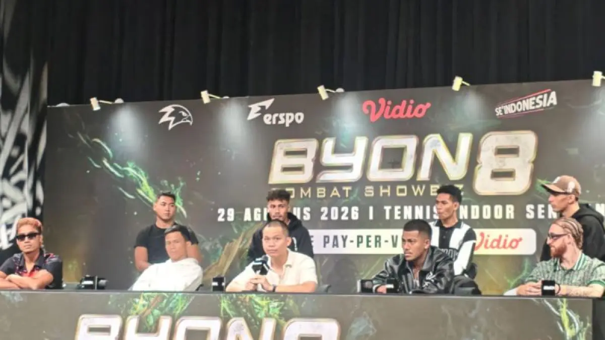 Konferensi pers Byon Combat Showbiz 8. (ANTARA) - Image
