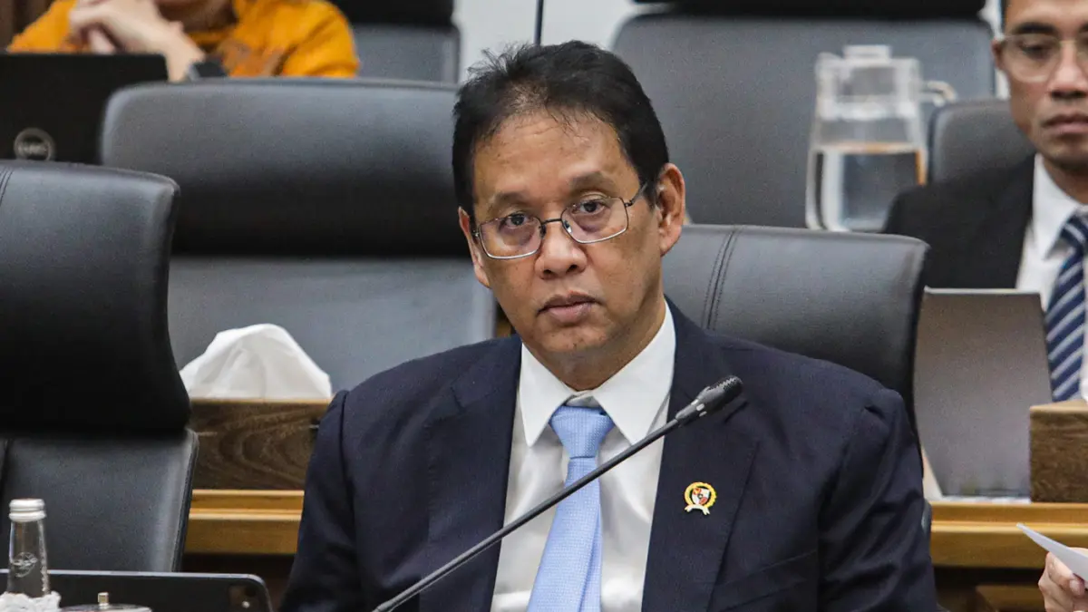 Menteri Keuangan Purbaya Yudhi Sadewa mengikuti rapat kerja dengan Banggar DPR di Kompleks Parlemen, Senayan, Jakarta, Selasa (14/7/2026). (Salman Toyibi/Jawa Pos)