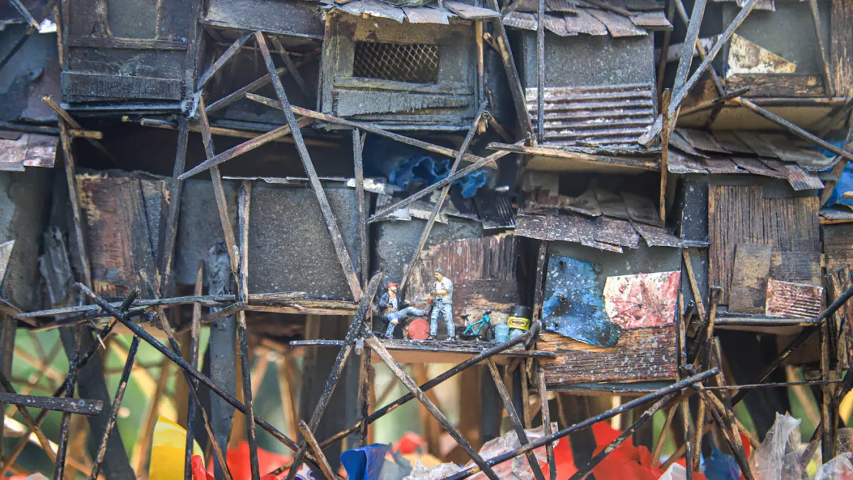Warga beraktivitas di antara instalasi karya seni Jakarta Provoke! di Taman Menteng, Jakarta, Jumat (17/07/2026). (Hanung Hambara/Jawa Pos)
