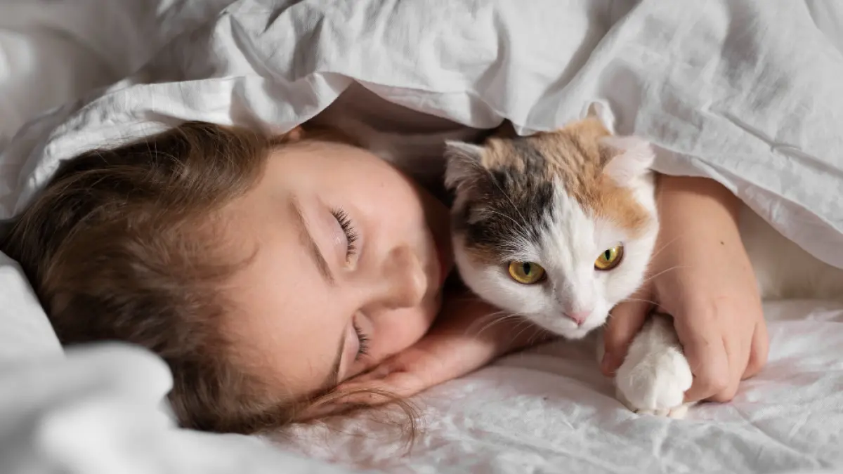 Ciri kepribadian khas orang yang tidur dengan hewan peliharaan menurut psikologi./Magnific/ freepik - Image