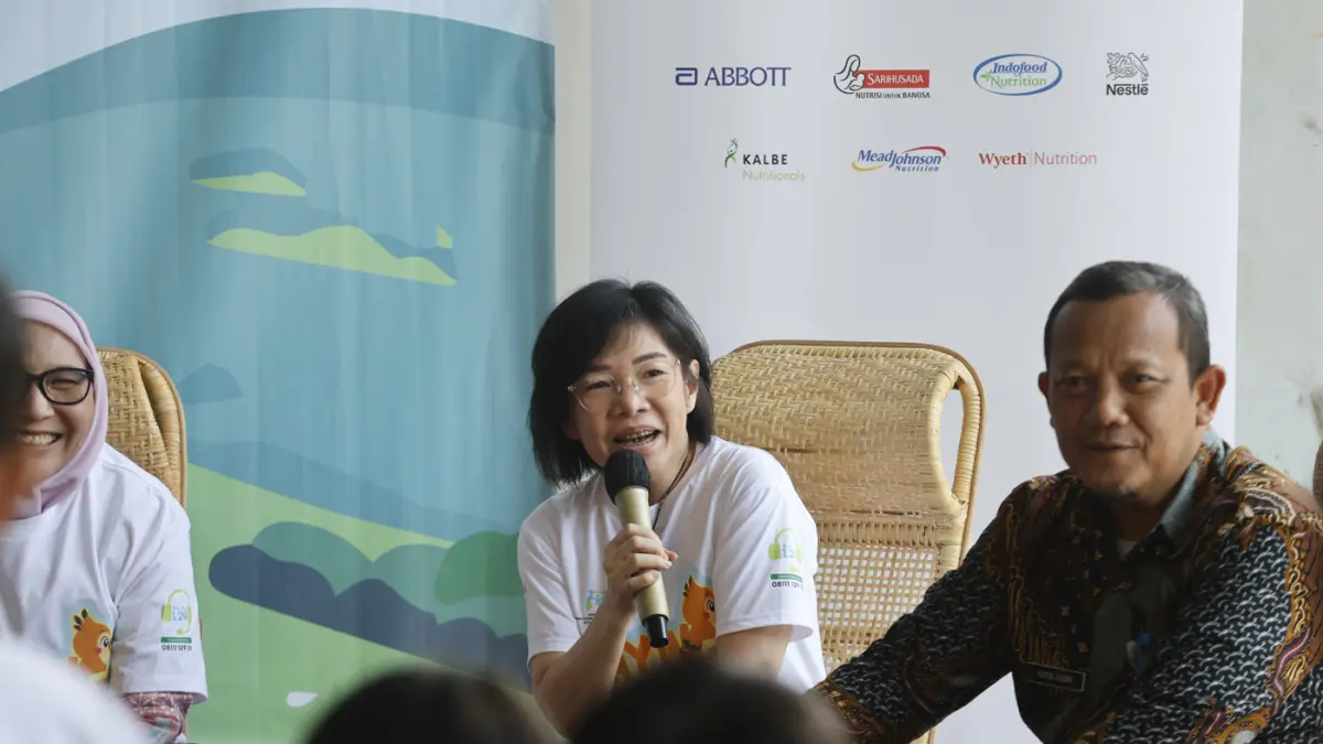 Direktur Eksekutif APPNIA, Poppy Kumala, menyampaikan sambutan sebagai bentuk dukungan APPNIA terhadap rangkaian Hari Anak Nasional melalui kegiatan Jelajah SAPA.
