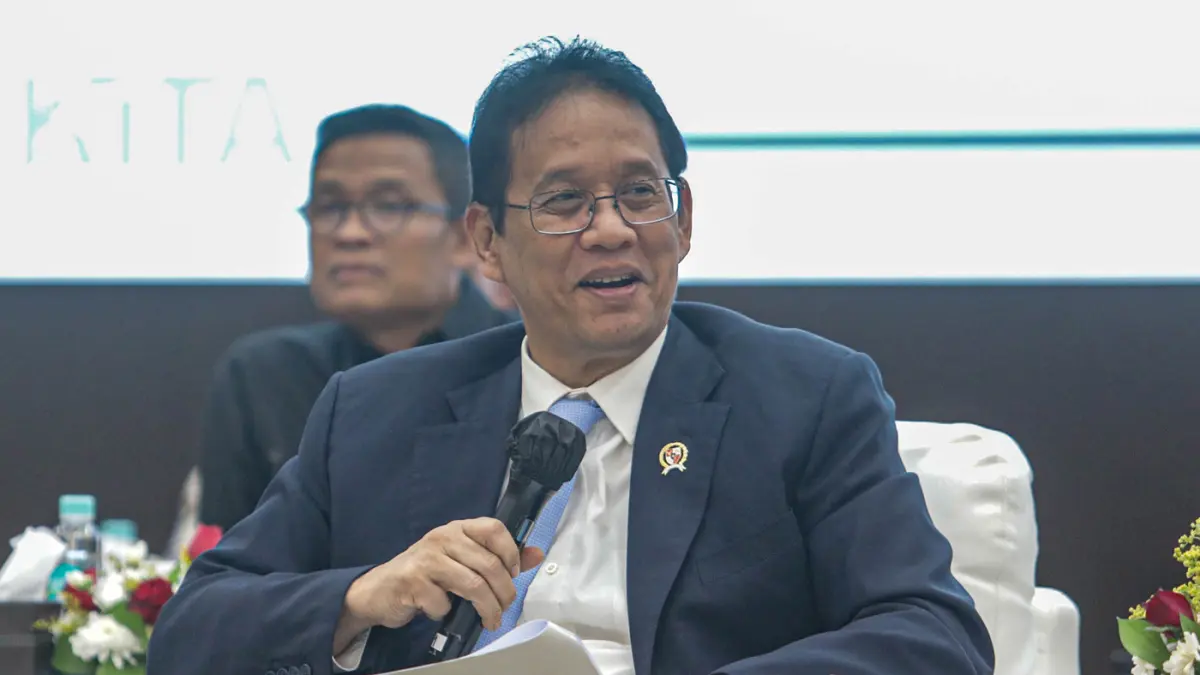 Menteri Keuangan Purbaya Yudhi Sadewa memberikan paparan pada konferensi pers APBN KiTa di Jakarta, Selasa (21/7/2026). (Salman Toyibi/Jawa Pos)