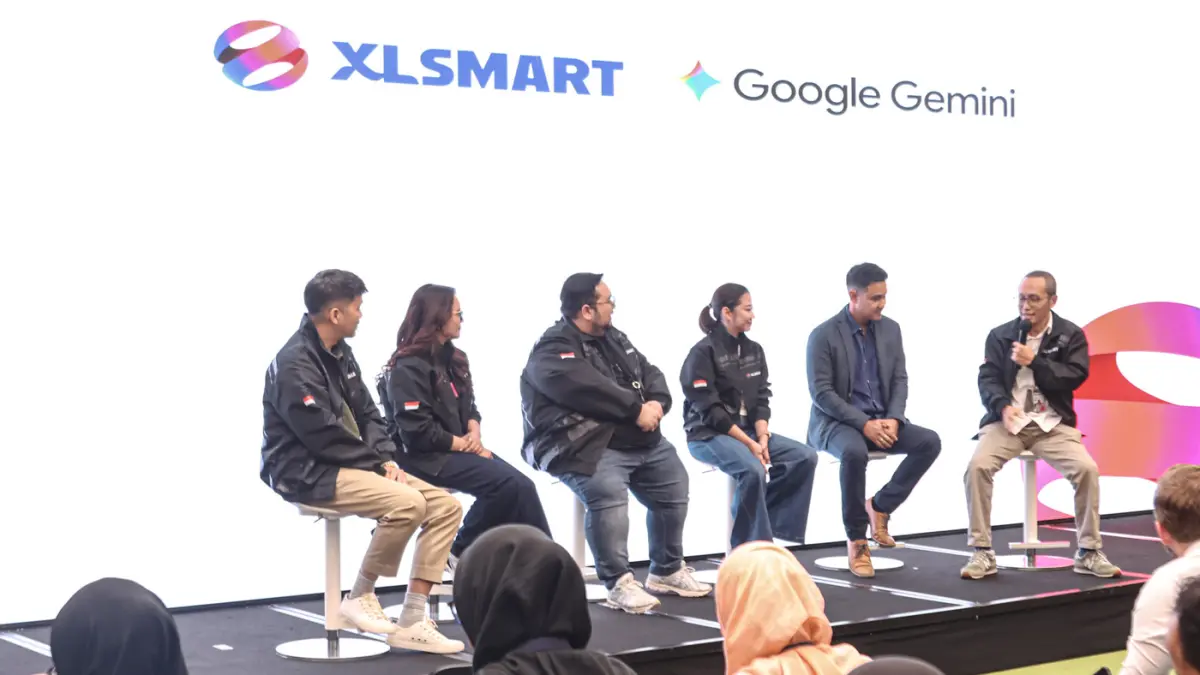 Suasana tanya jawab dalam acara press conference kolaborasi antara XLSMART dengan Google di Jakarta, Selasa (21/07/2026). (Hanung Hambara/ Jawa Pos)