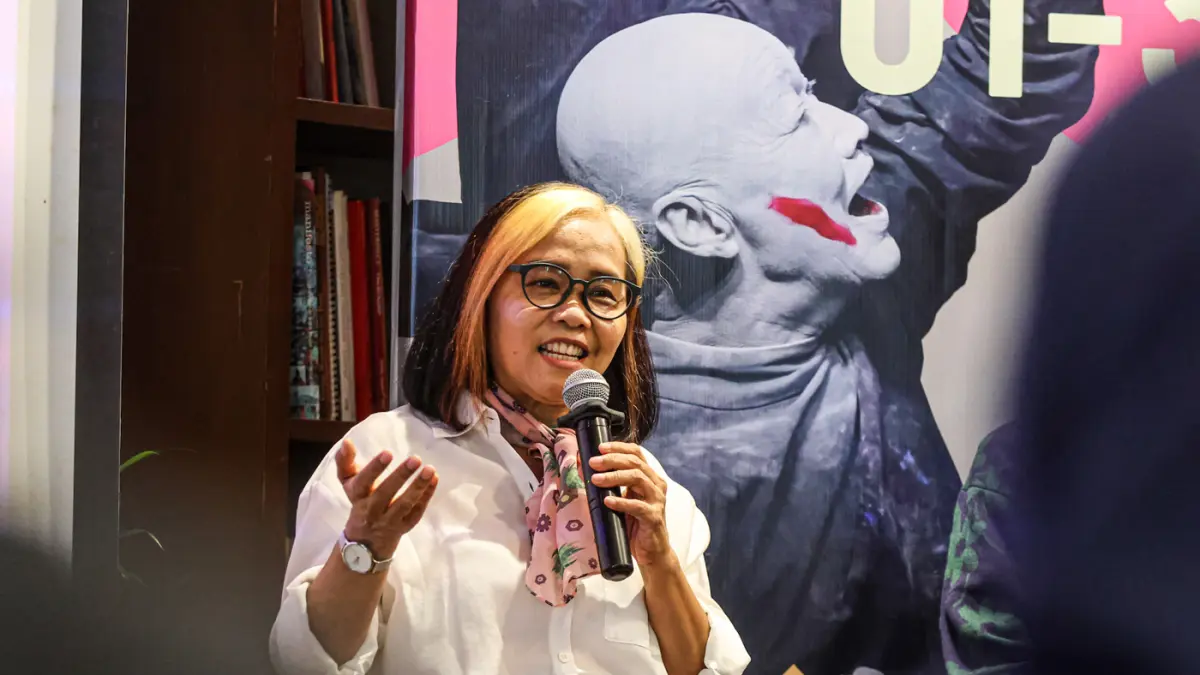 Direktur Program Komunitas Salihara Arts Center Ening Nurjanah menyampaikan sambutannya saat mengelar jumpa pers menjelang Salihara International Performing-Arts Festival (SIPFest) di Komunitas Salihara, Jakarta, Jumat (24/07/2026). (Hanung Hambara/Jawa P