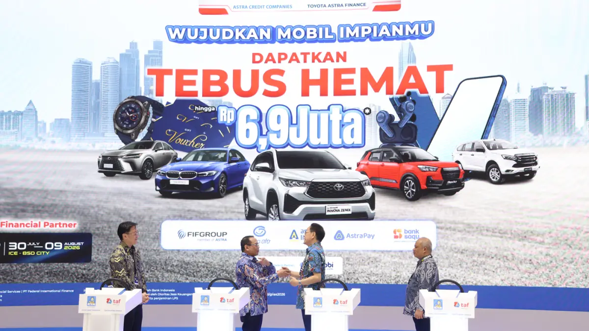 pembukaan booth ACC-TAF di GIIAS 2026 di ICE BSD Tangerang, Rabu (29/7/2026).