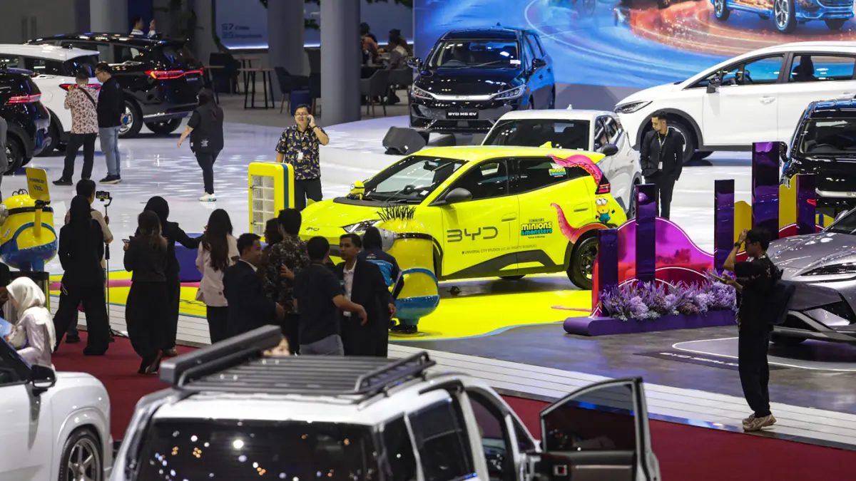 Suasana pameran otomotif berskala internasional, GIIAS 2026 di Indonesia Convention Exhibition (ICE) BSD City, Tangerang, Banten, Rabu (29/7/2026). (Salman Toyibi/Jawa Pos)