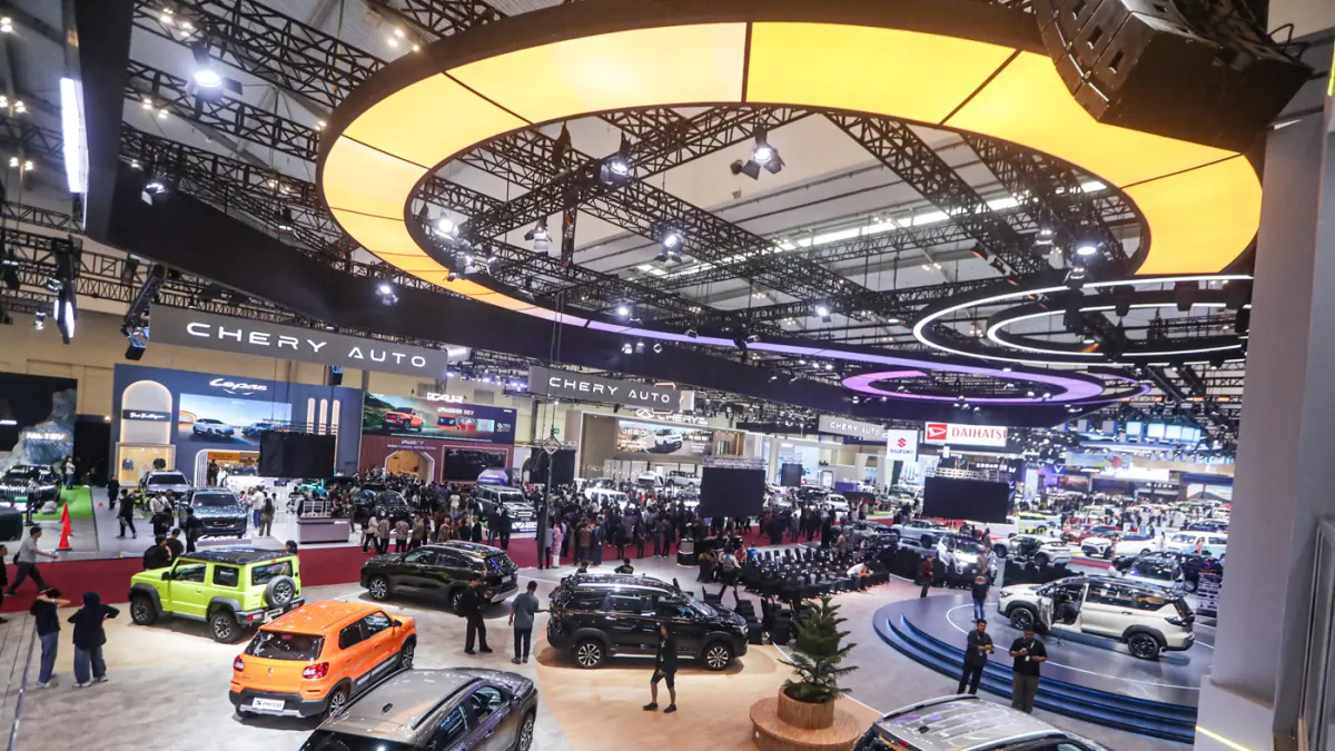 Suasana pameran otomotif berskala internasional, GIIAS 2026 di Indonesia Convention Exhibition (ICE) BSD City, Tangerang, Banten, Rabu (29/7/2026). (Salman Toyibi/Jawa Pos)