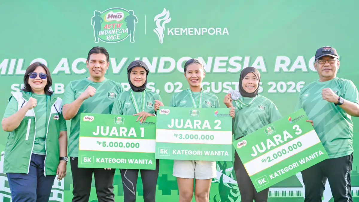 Pemenang pertama kategori 5K Putri diraih Iindah Yuniarti dengan catatan waktu 20 menit, 14 detik, posisi ke-2 diraih Mitha Aulia Rosa dan posisi ke-3 diraih Esty Alifia.