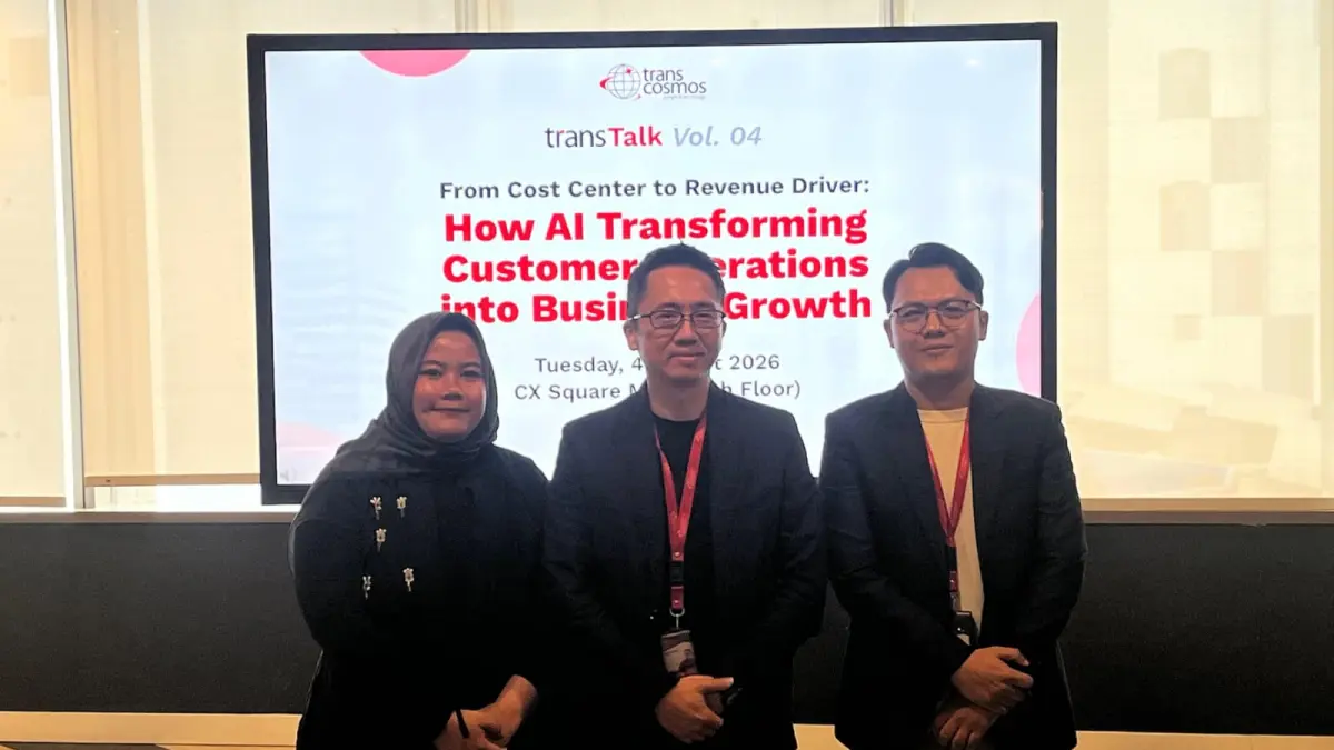 Foto: TransTalk Vol.4 bertajuk "From Cost Center to Revenue Driver: How AI is Transforming Customer Operations into Business Growth" yang diselenggarakan oleh transcosmos Indonesia (TCID). (Nanda Prayoga/JawaPos.com) - Image