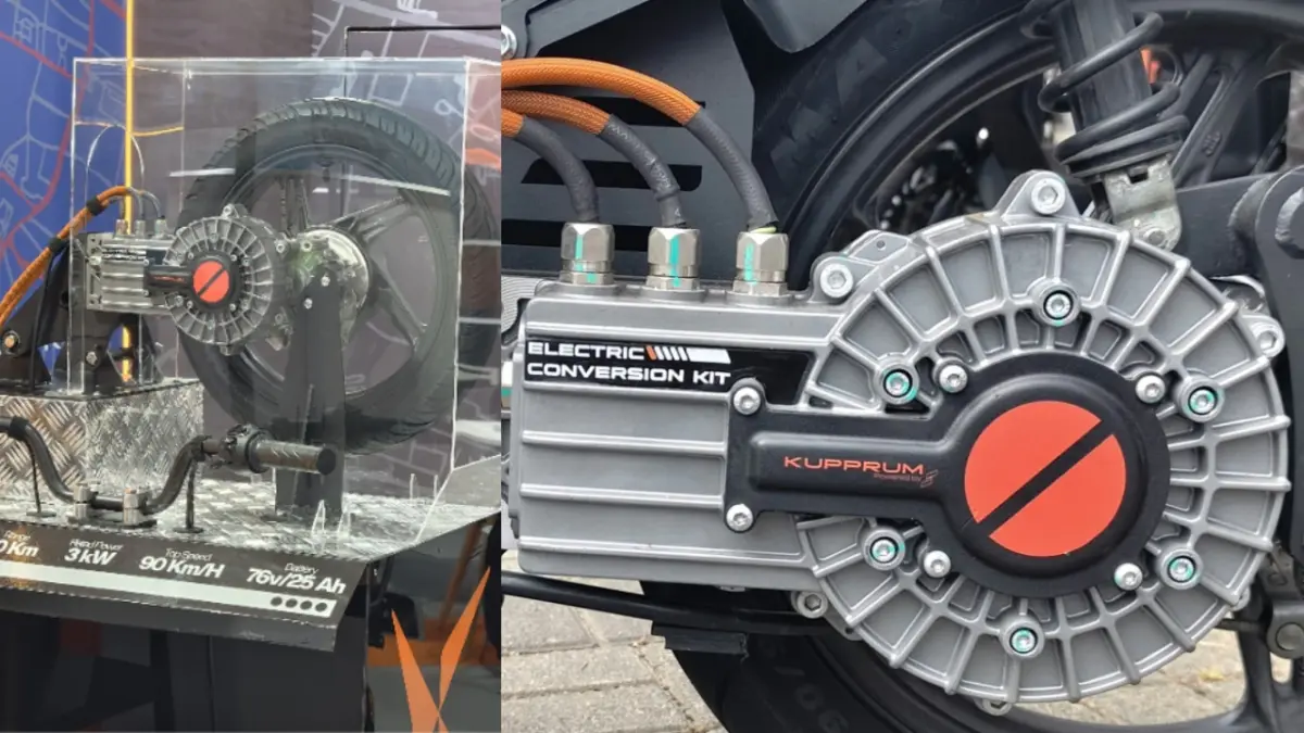 Kupprum memperkenalkan Electric Conversion Kit di GIIAS 2026. (Nanda Prayoga/JawaPos.com) - Image