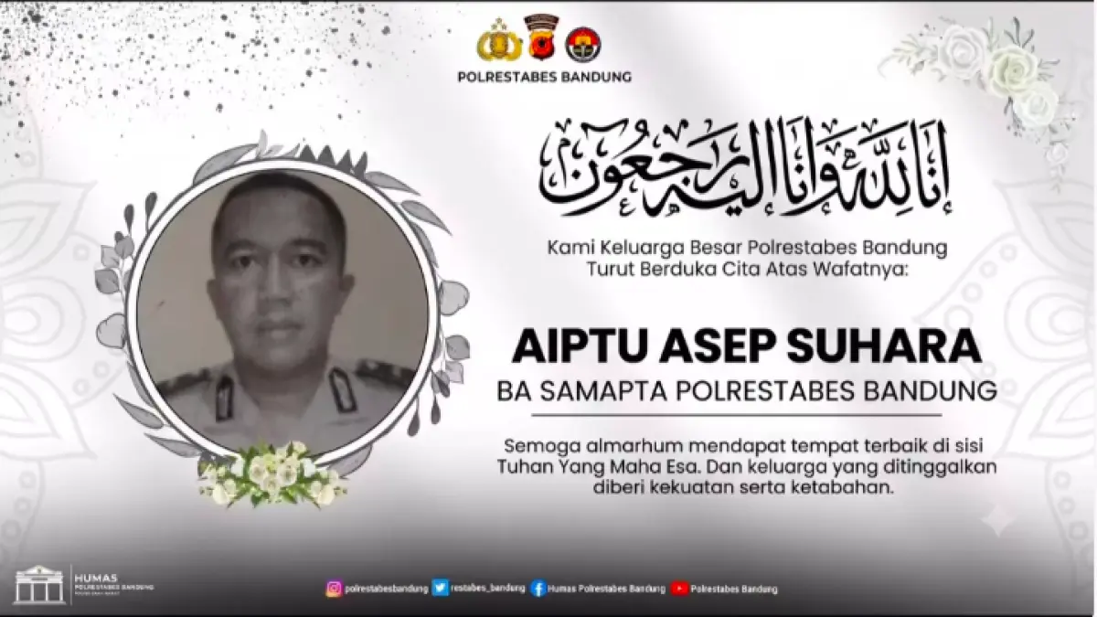 Aiptu Asep Suhara meninggal dunia akibat tabrak lari saat bertugas di Bandung (Polrestabes Bandung) - Image