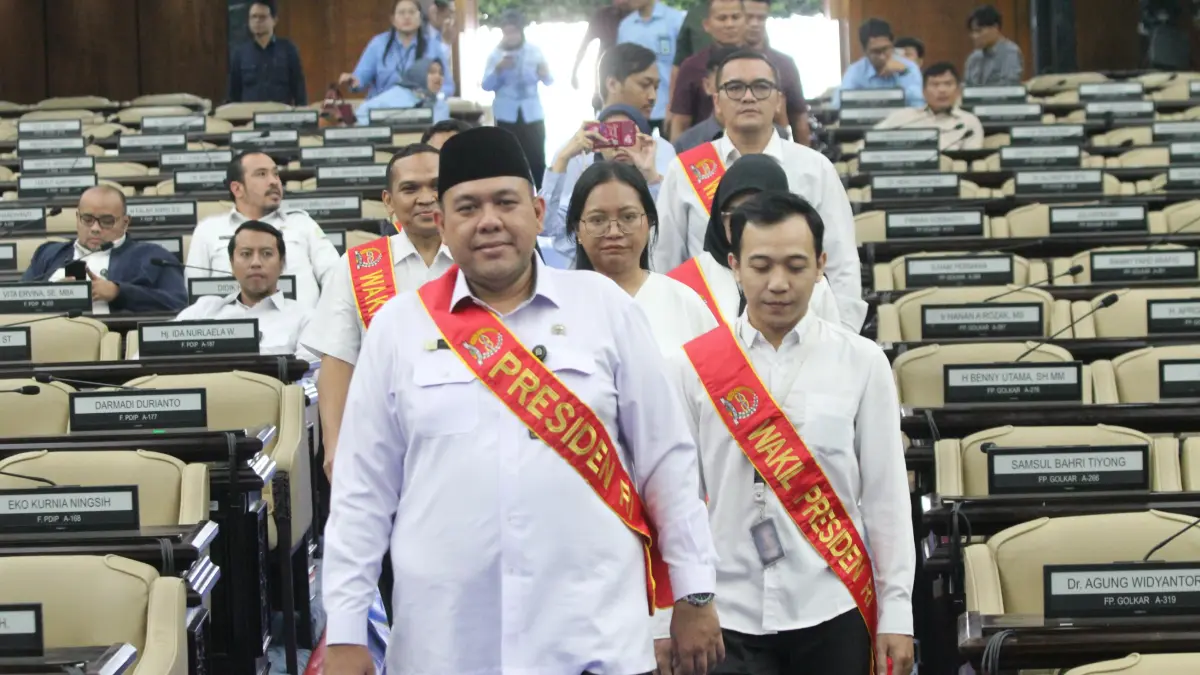 Gladi kotor persiapan pidato Presiden di Kompleks Parlemen, Senayan, Jakarta, Rabu (12/8/2026). (Dery Ridwansah/ JawaPos.com)