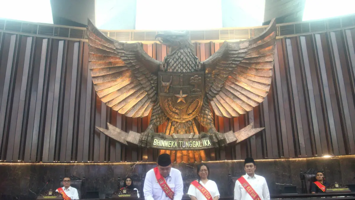 Gladi kotor persiapan pidato Presiden di Kompleks Parlemen, Senayan, Jakarta, Rabu (12/8/2026). (Dery Ridwansah/ JawaPos.com)