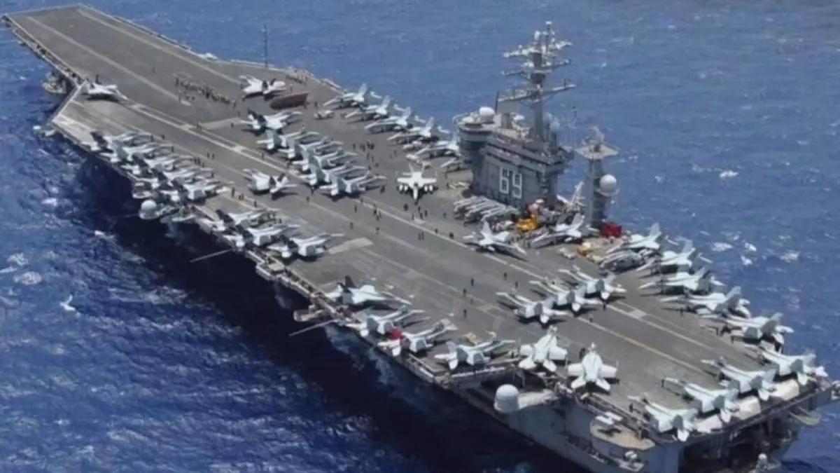 Ilustrasi USS Abraham Lincoln. (Mehr News) - Image