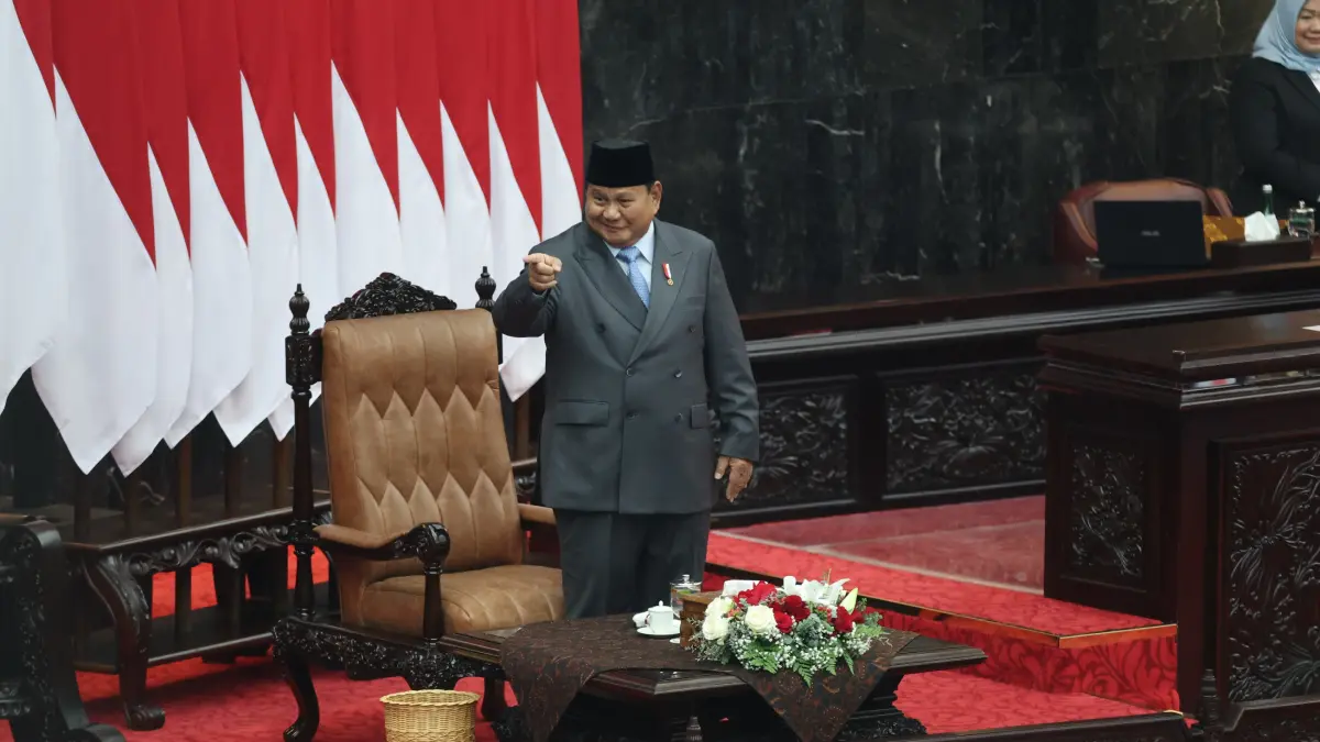 Pidato Presiden Prabowo Subianto dalam Sidang Tahunan MPR RI serta Sidang Bersama DPR RI dan DPD RI Tahun 2026 di Kompleks Parlemen, Jakarta, Jumat (14/8/2026). (Dery Ridwansah/ JawaPos.com)