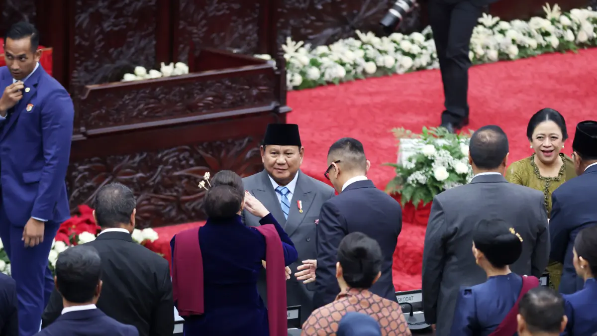 Presiden Prabowo Subianto dalam Rapat Paripurna Pembukaan Masa Persidangan I DPR Tahun Sidang 2026-2027 di Gedung Nusantara, Kompleks Parlemen, Jakarta, Jumat (14/8/2026). (Dery Ridwansah/ JawaPos.com)